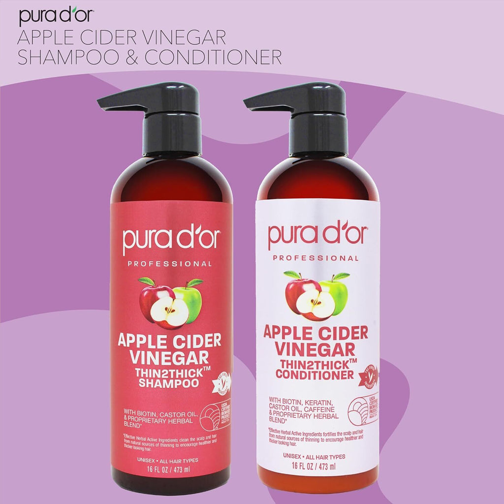 Cider Vinegar Shampoo & Conditioner Set with Biotin & Keratin - 16oz
