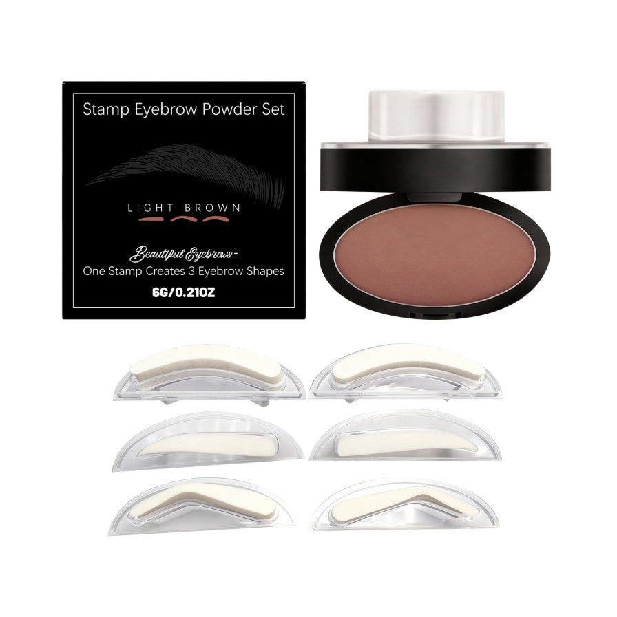 Eyebrow Stamp Kit with 3 Shapes and 3 Shades - Waterproof Brow Makeup