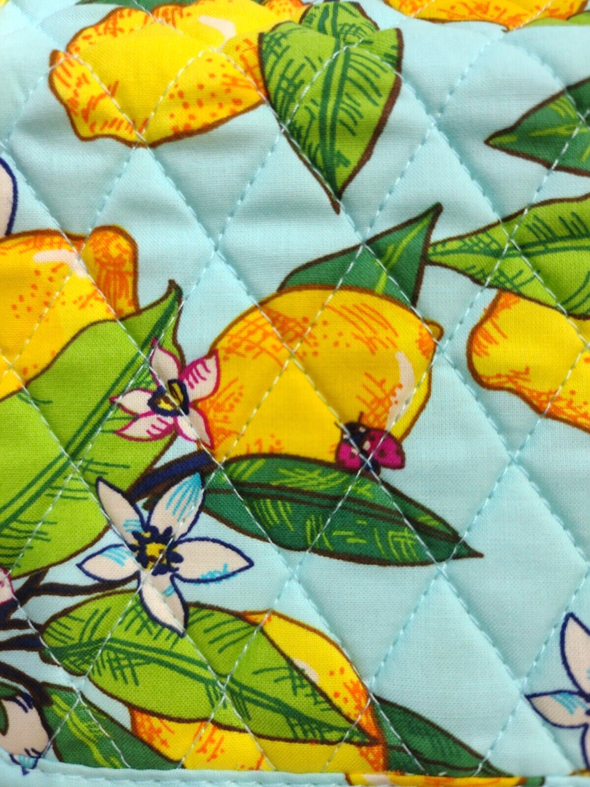 Heat-Resistant Curling Iron & Flat Iron Cover with Zippered Pocket - Lemon Grove Pattern