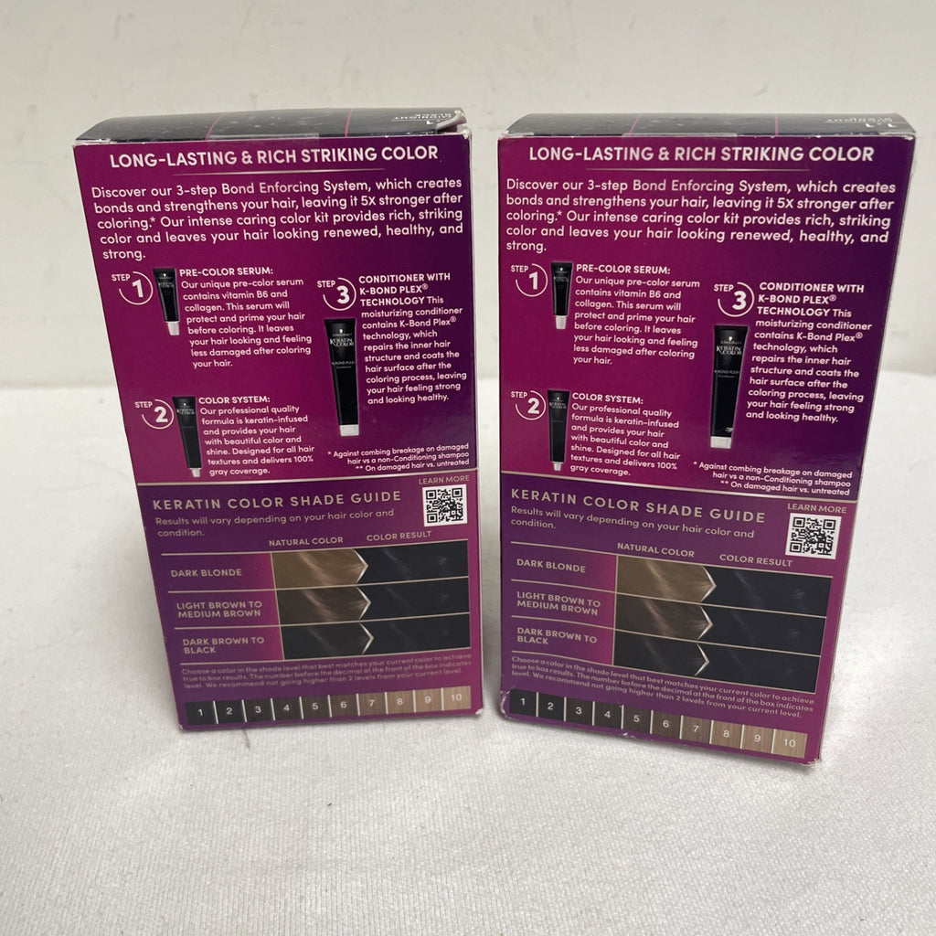 Schwarzkopf Keratin Anti-Age Hair Color Permanent 1.1 Midnight Black - Pack of 2