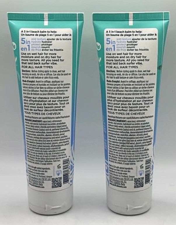 Beach Wave Hair Balm Set - Salty Waves Sea Algae & Banana - 2 Pack 4 FL OZ
