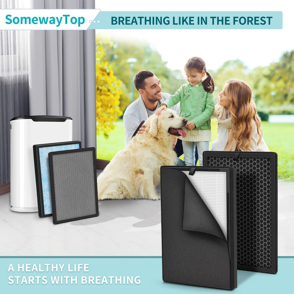 HEPA Air Purifier Filter Set Compatible with Okaysou Airmax 8L - 2 Pack