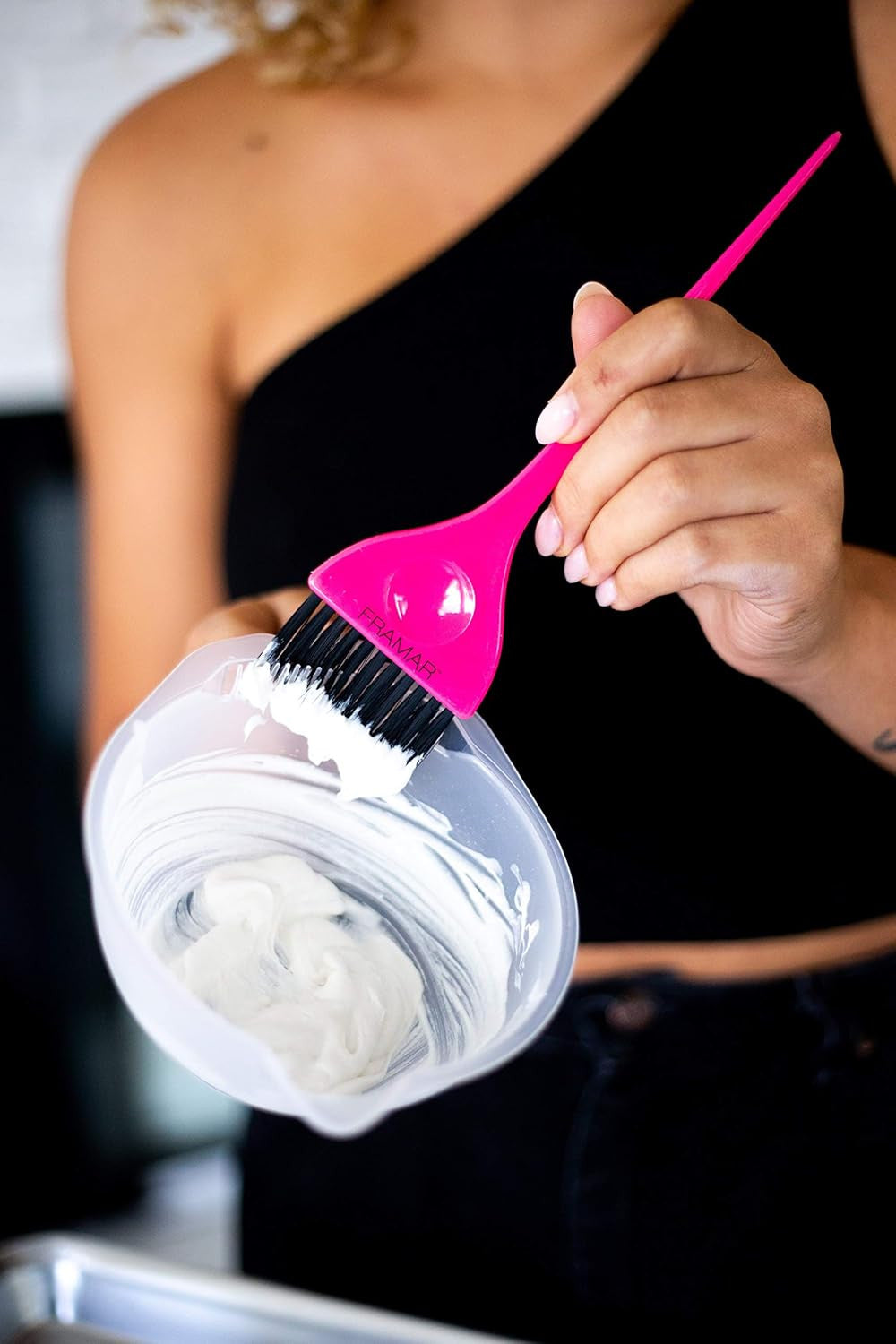2PCS Hair Dye Mixing Bowls with Brush Cleaner, Rubberized Non-Slip Bottom