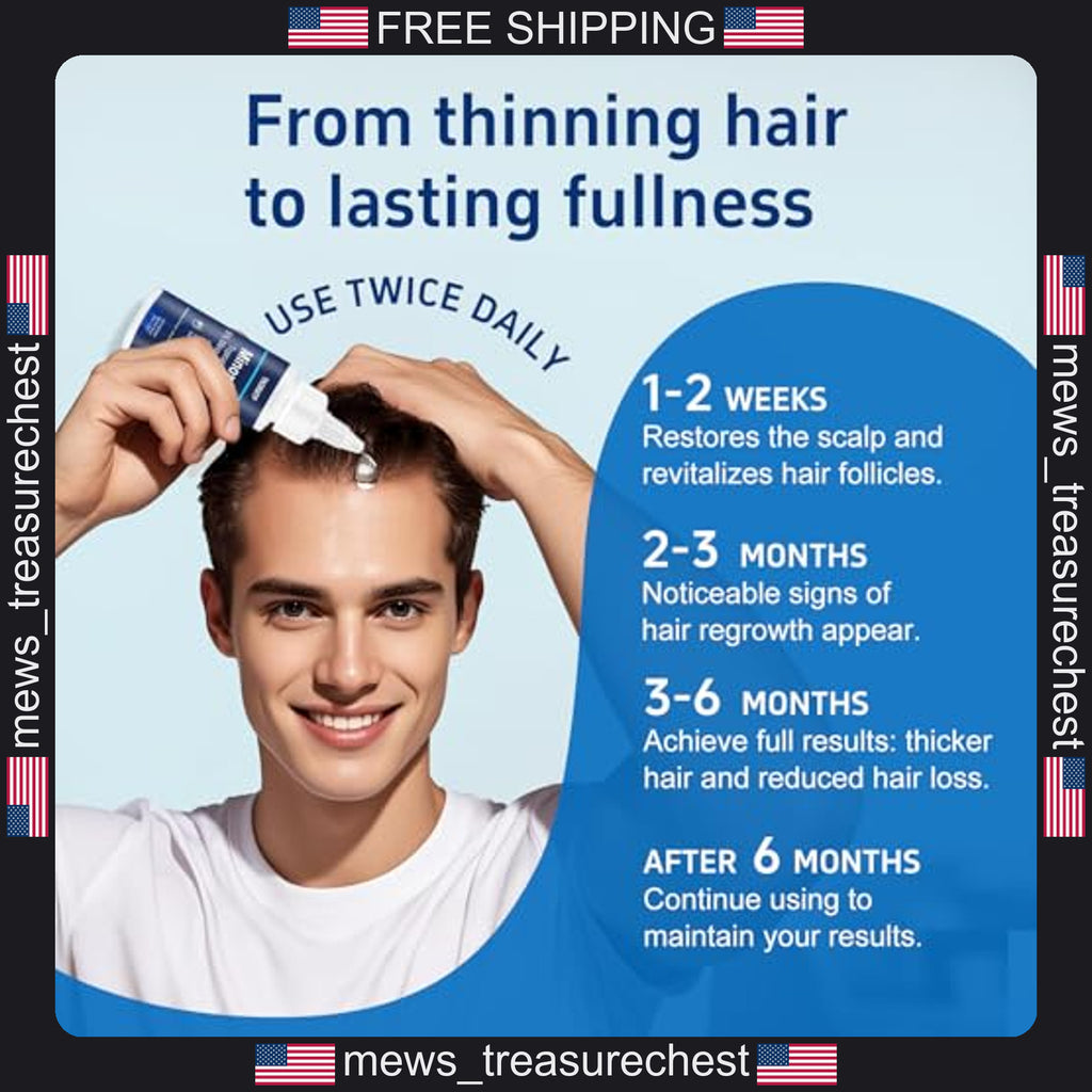 Minoxidil Hair Growth Treatment 5% with Biotin & Castor Oil - 6 Pack, 12 fl oz