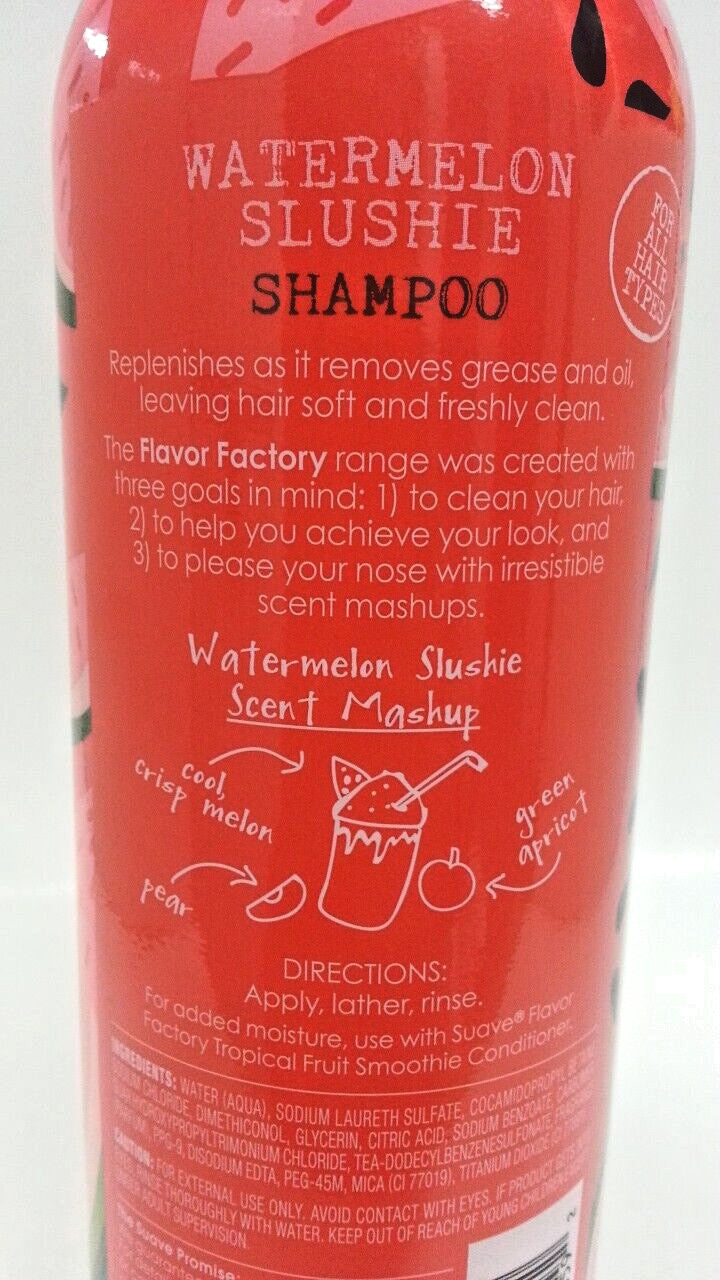 Suave Watermelon Slushie Shampoo with Pump - 4 Pack 20 oz Each, Paraben-Free