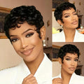 Short Curly Pixie Wig for Black Women - Brazilian Human Hair, Glueless, Natural Look