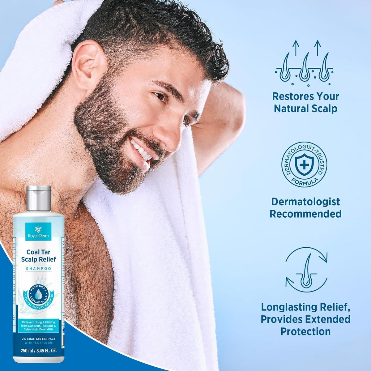 Extra Strength Coal Tar Dandruff Shampoo with Tea Tree Oil for Scalp Relief