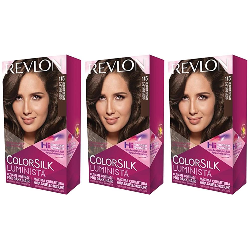 Revlon Colorsilk Luminista Permanent Hair Color Medium Brown 3-Pack