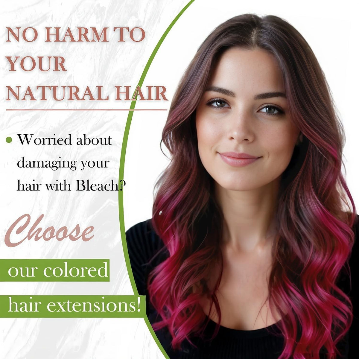 Pink Hair Extensions Tape-In Human Hair 20 Inch 10 Pieces - Vibrant Color