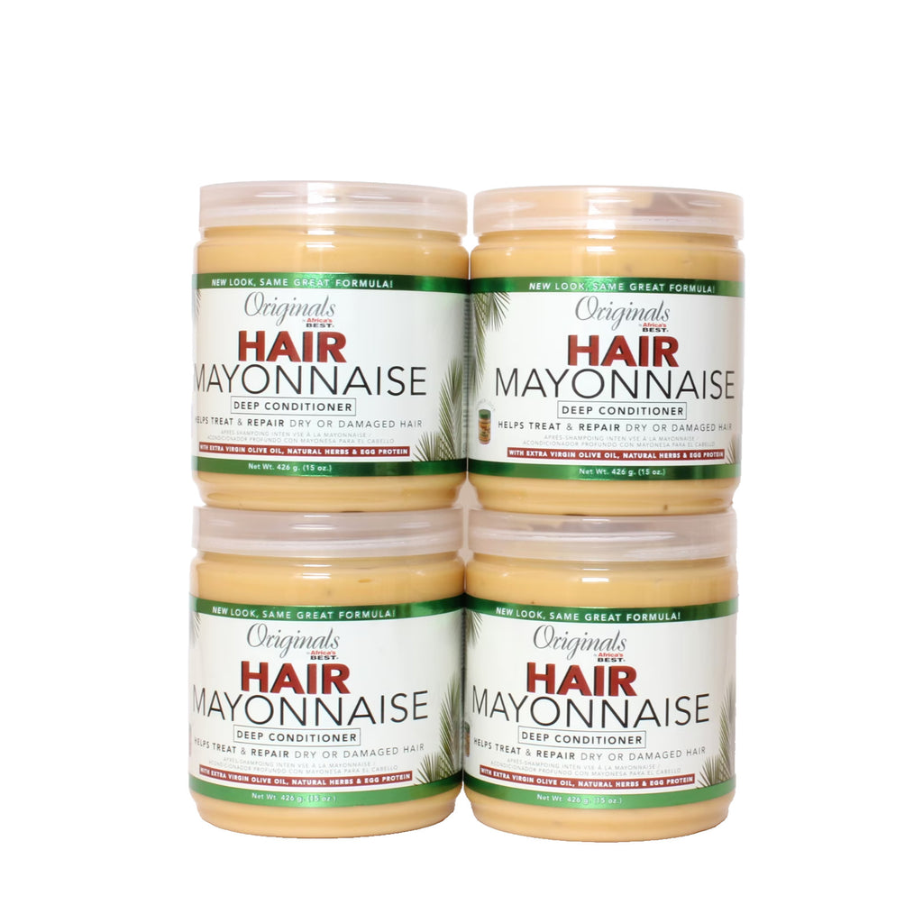 Organic Hair Mayonnaise 15 oz Pack of 4 - Moisturizes & Strengthens Damaged Hair