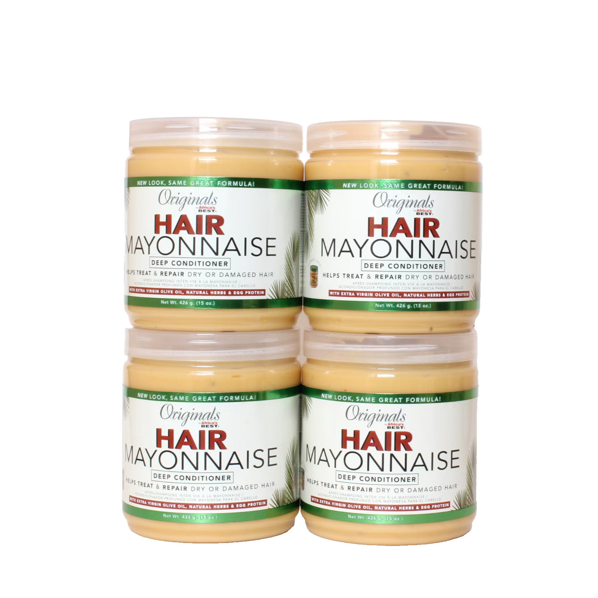 Organic Hair Mayonnaise 15 oz Pack of 4 - Moisturizes & Strengthens Damaged Hair