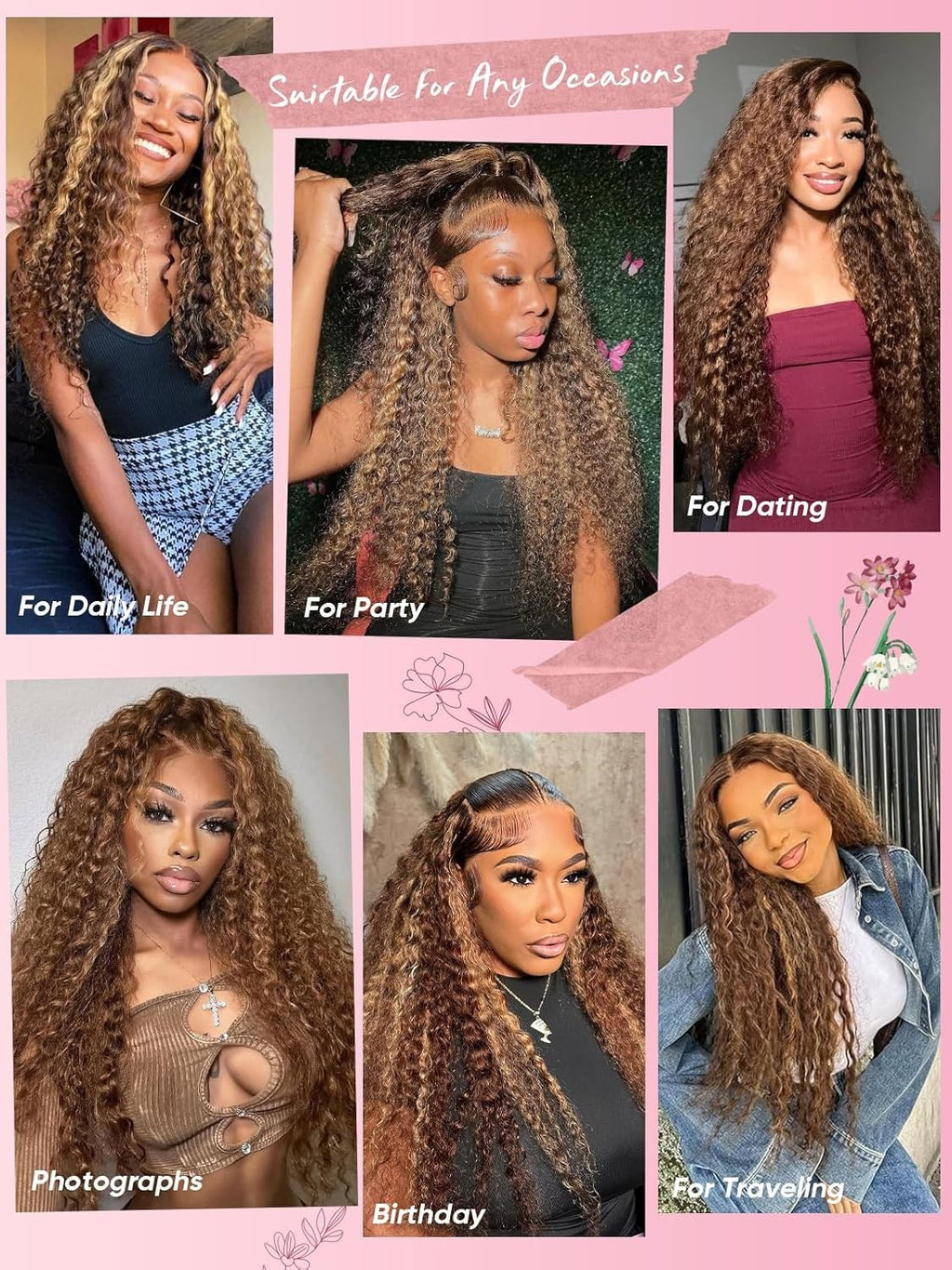 Brazilian Virgin Water Wave Lace Wigs 200% Density Ombre 1B/30 Seamless Hairpiece
