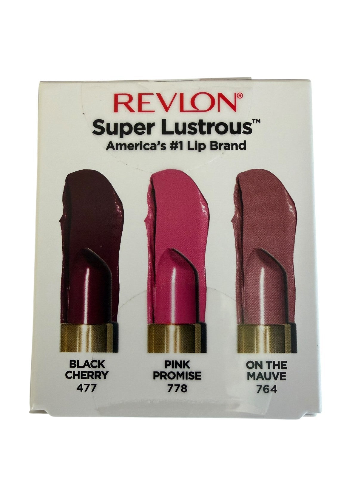 Revlon Super Lustrous Lipstick Gift Set - Pink, Mauve & Black Cherry 3 Piece