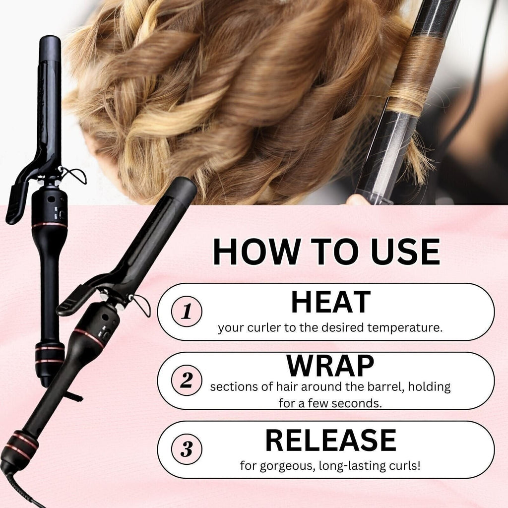 BaByliss Pro Nano Titanium Curling Iron Barrel Set 1" & 1¼" Black