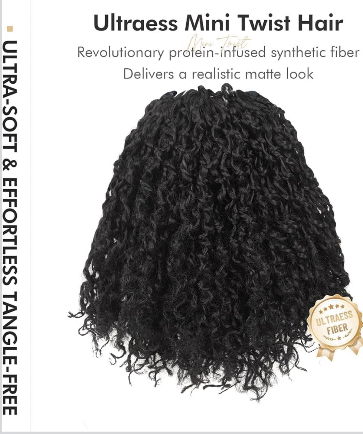 12-Inch ToyoTress Ultraess Mini Twist Crochet Hair - Ultra-Soft Synthetic Fiber