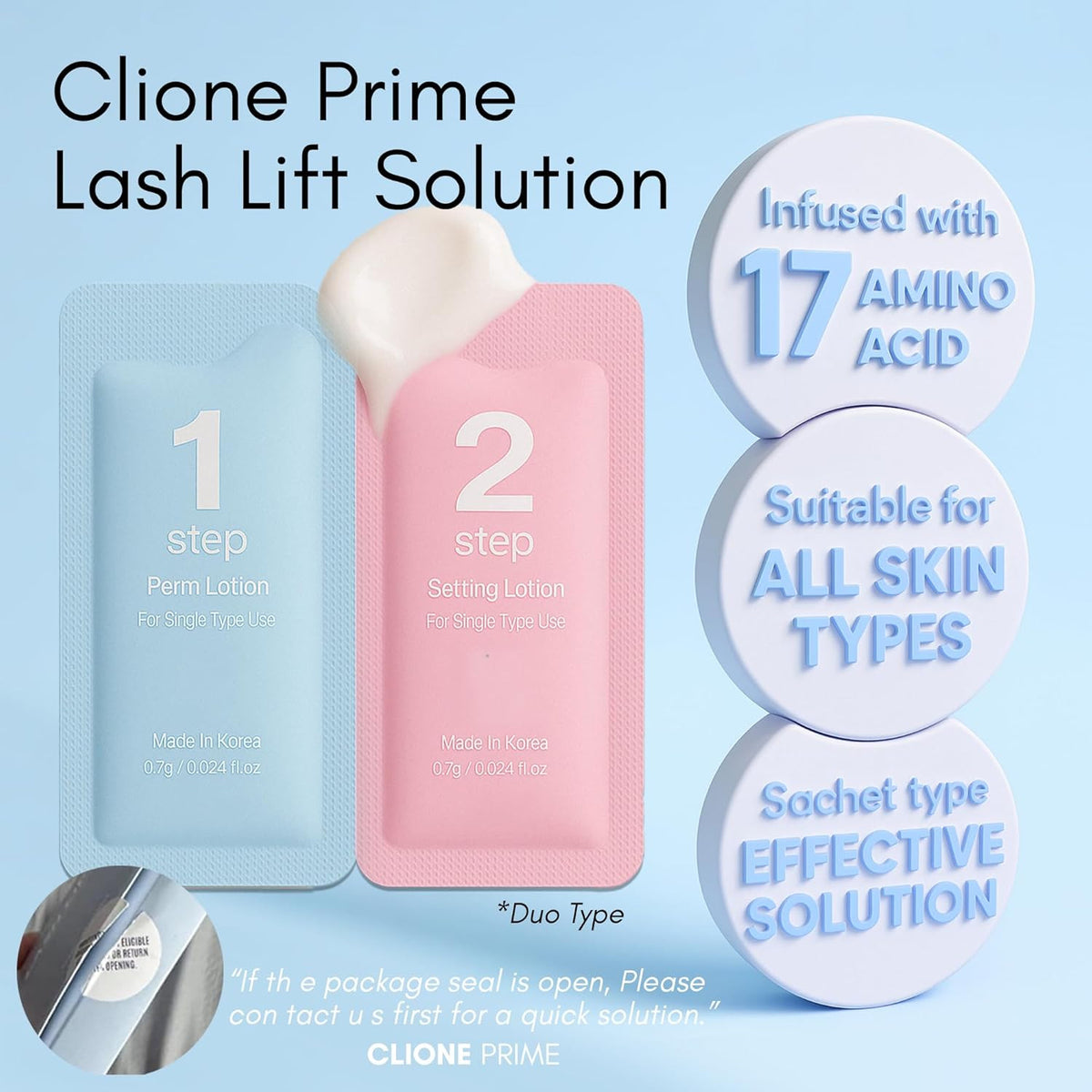 Korean Lash Lift Lotion for Eyelash and Eyebrow Perms - Home & Professional Use