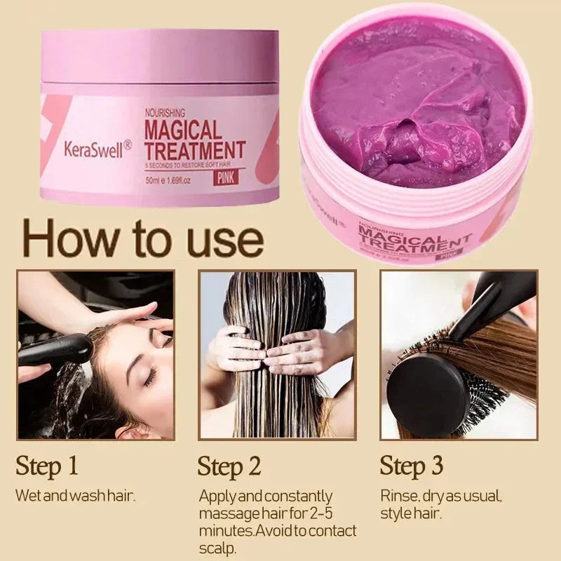 Keratin Hair Mask 5 Seconds Repair Damaged Frizzy Hair Deep Moisturizer