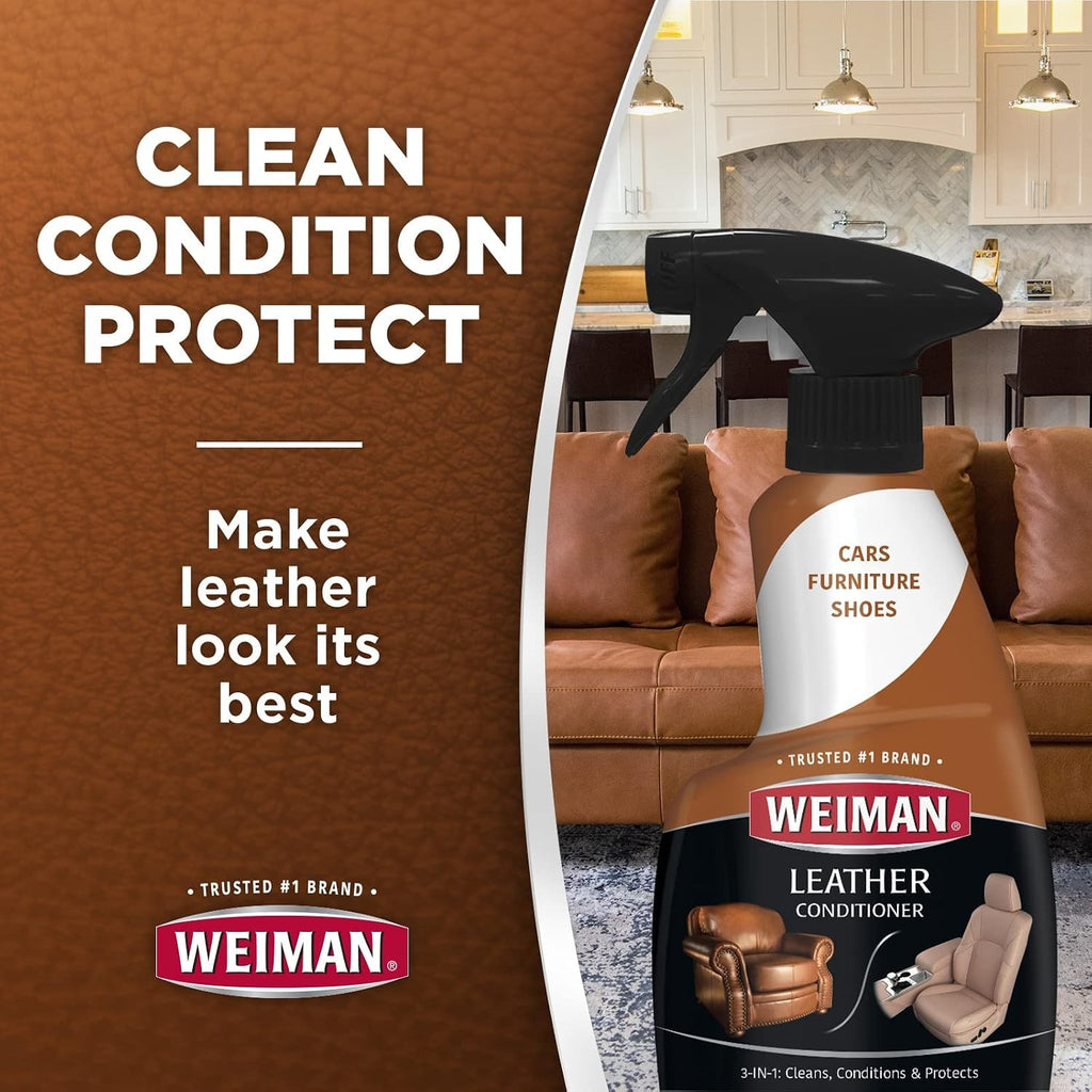 Leather Cleaner Conditioner & Protector Spray 2 Pack - 22 Fl Oz