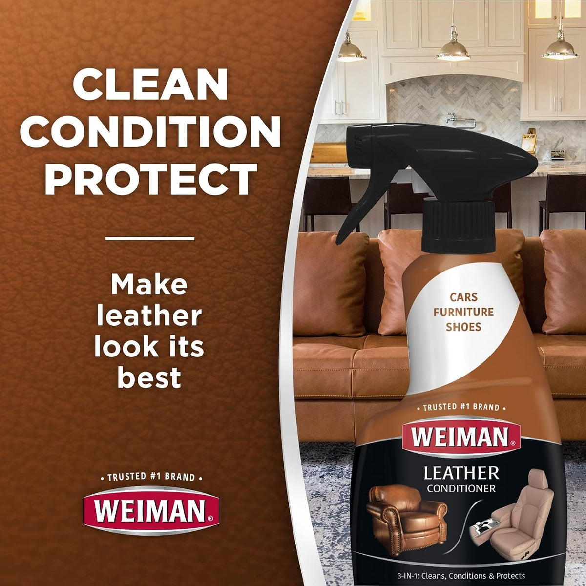 Leather Cleaner Conditioner & Protector Spray 2 Pack - 22 Fl Oz