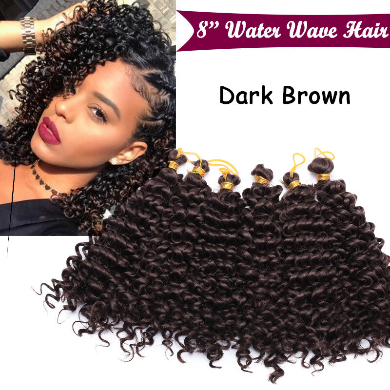 Long Boho Crochet Water Wave Braid Hair Extensions - Curly Synthetic Hair