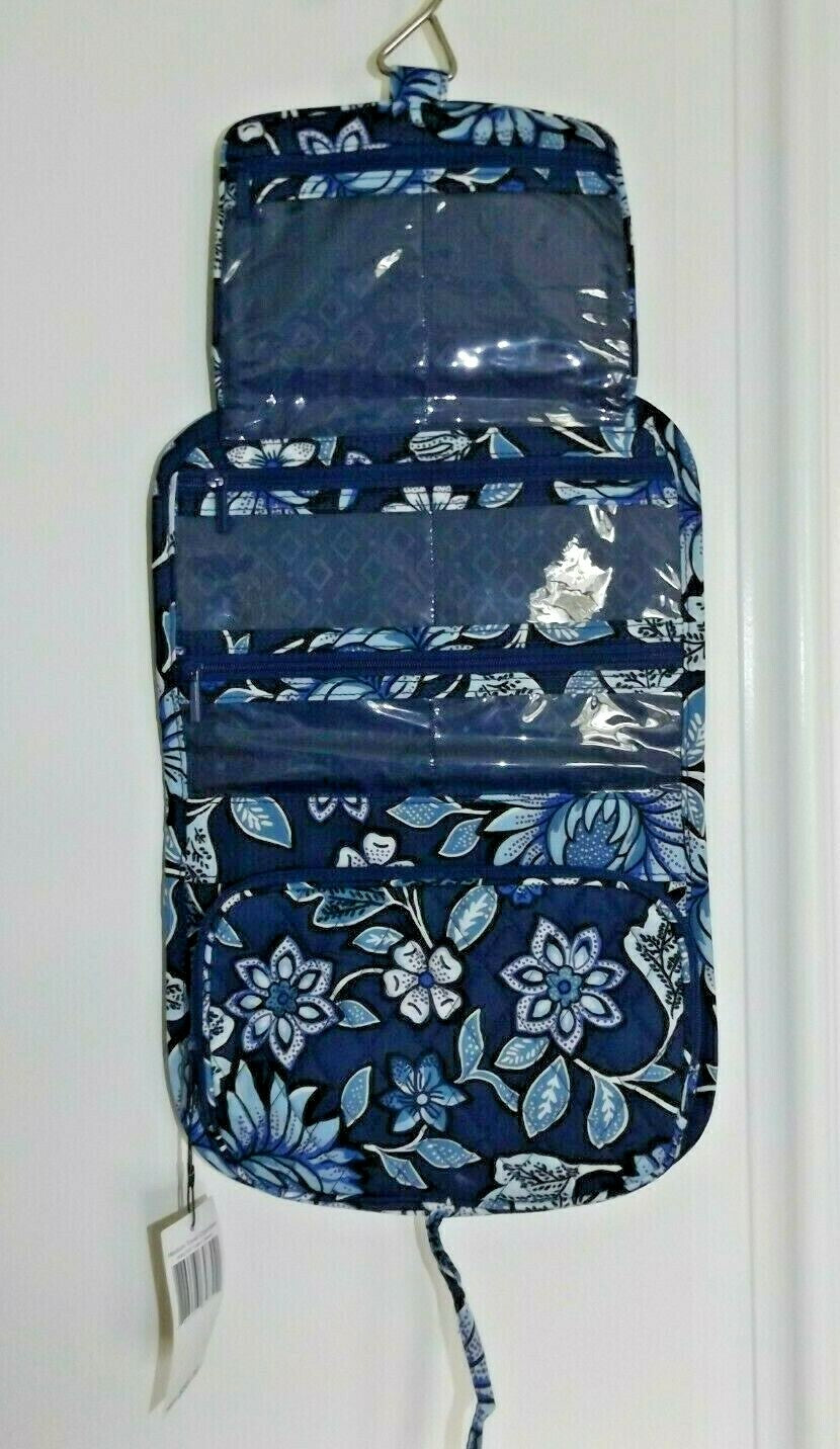 Medium Travel Cosmetic Organizer Case - Tropics Tapestry Navy
