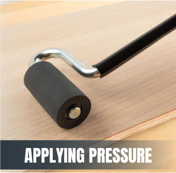 Long Handle J Roller Set for Laminating and Taping - 12 Inch, 2 Pieces with Rubber
