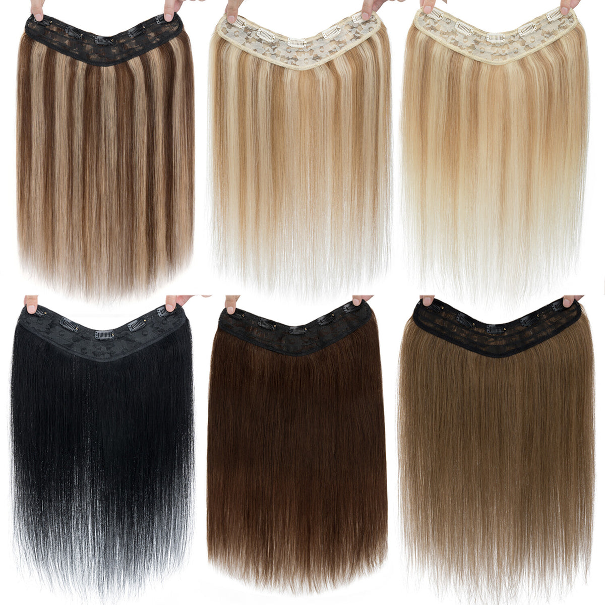 U Shape Full Head Remy Human Hair Extensions - One Piece Clip-In Weft