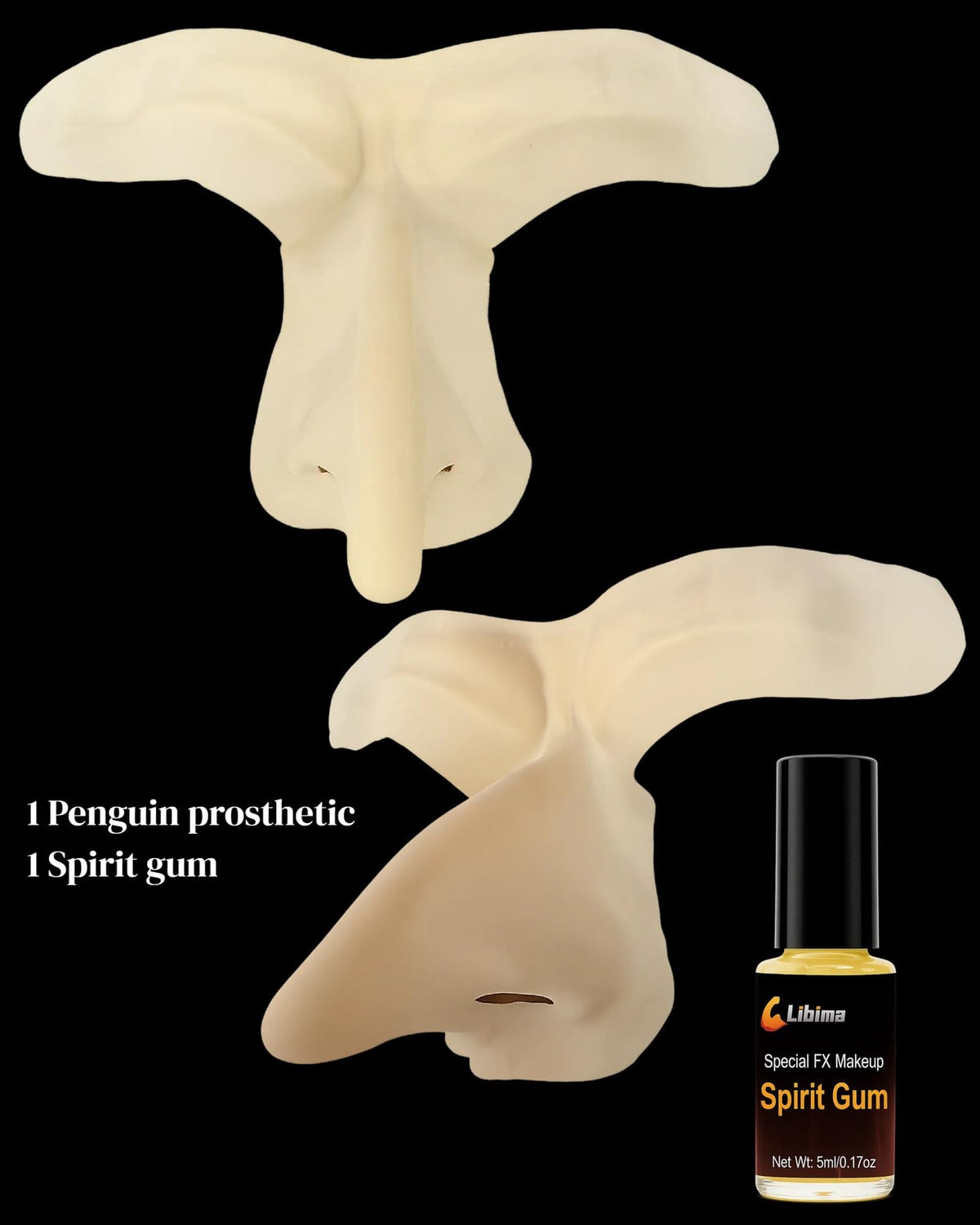Halloween Penguin Nose Prosthetic with Spirit Gum for Cosplay Makeup