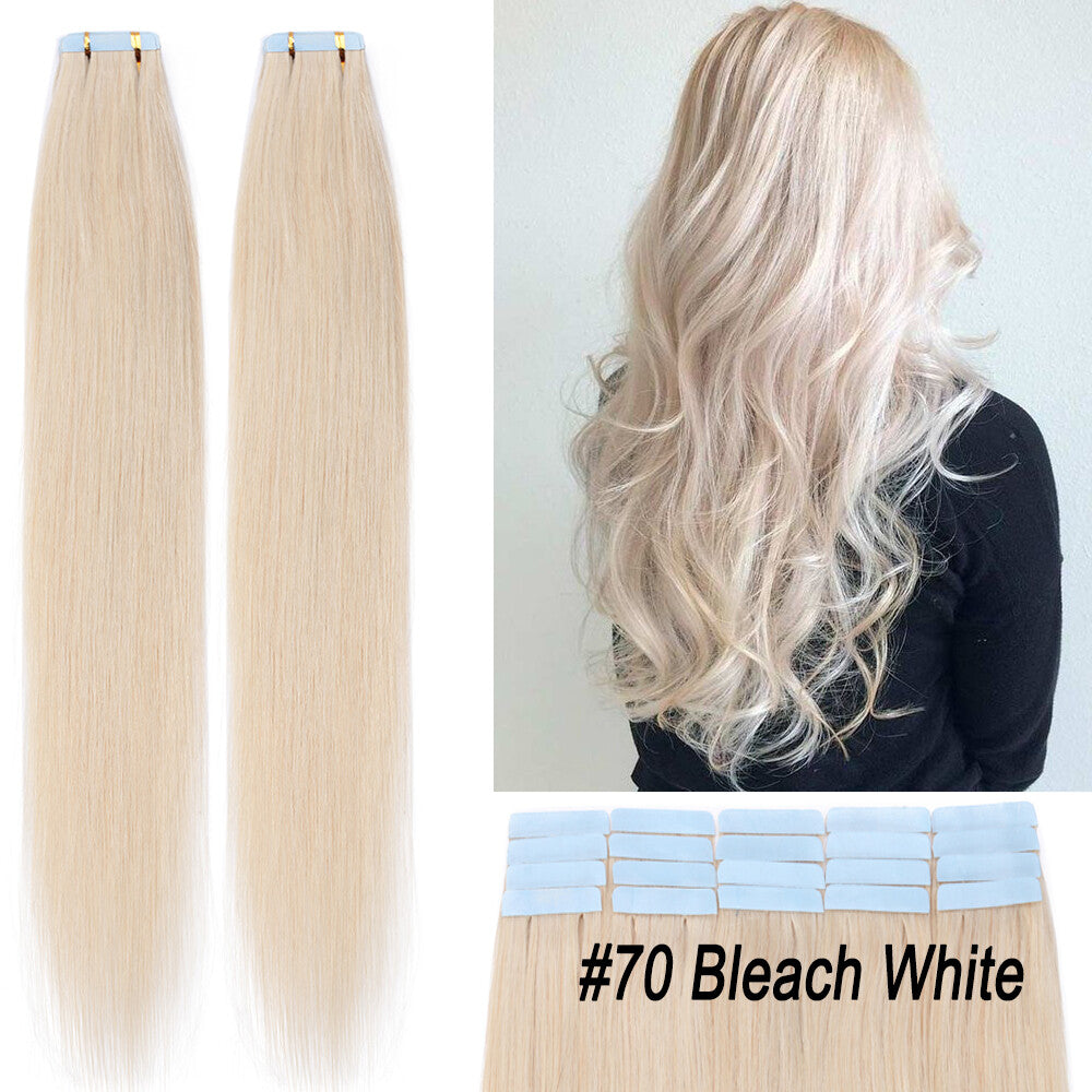 100% Human Hair Tape-In Extensions Full Head Body Wave & Straight Styles