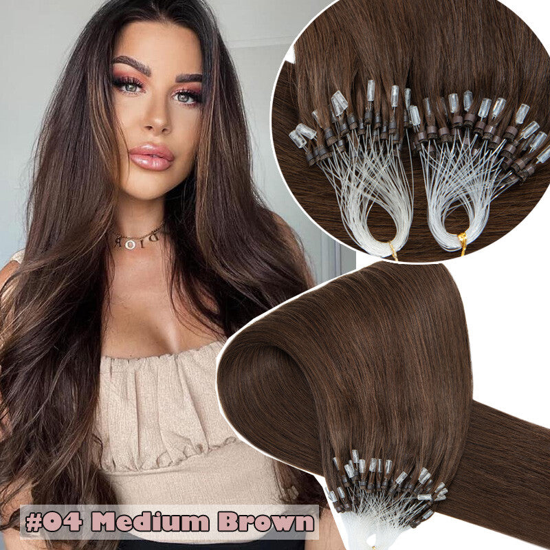 150g Thick Loop Human Hair Extensions Micro Ring Microlink Beads Blonde
