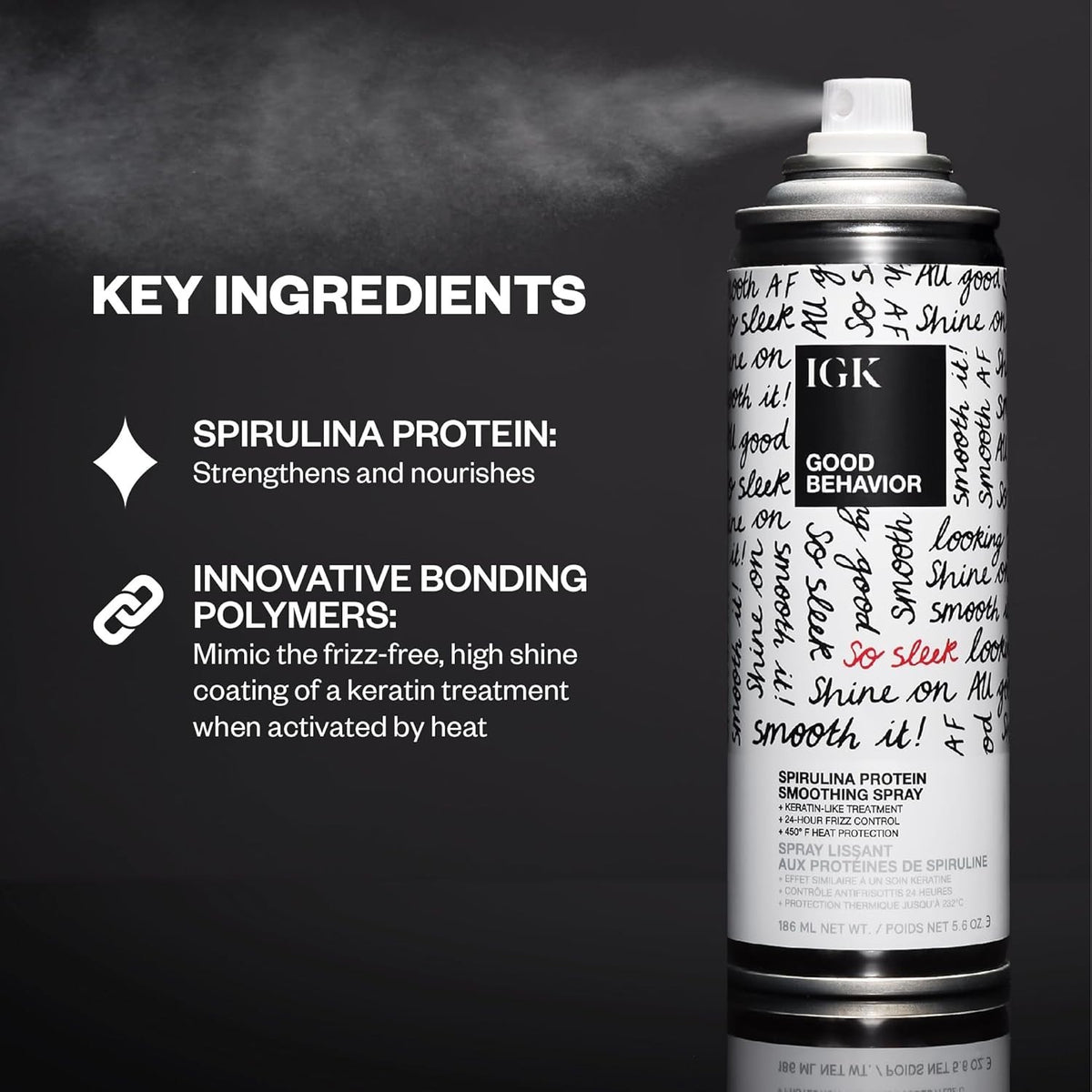 IGK Good Behavior Spirulina Protein Smoothing Hair Spray 5.6 Oz