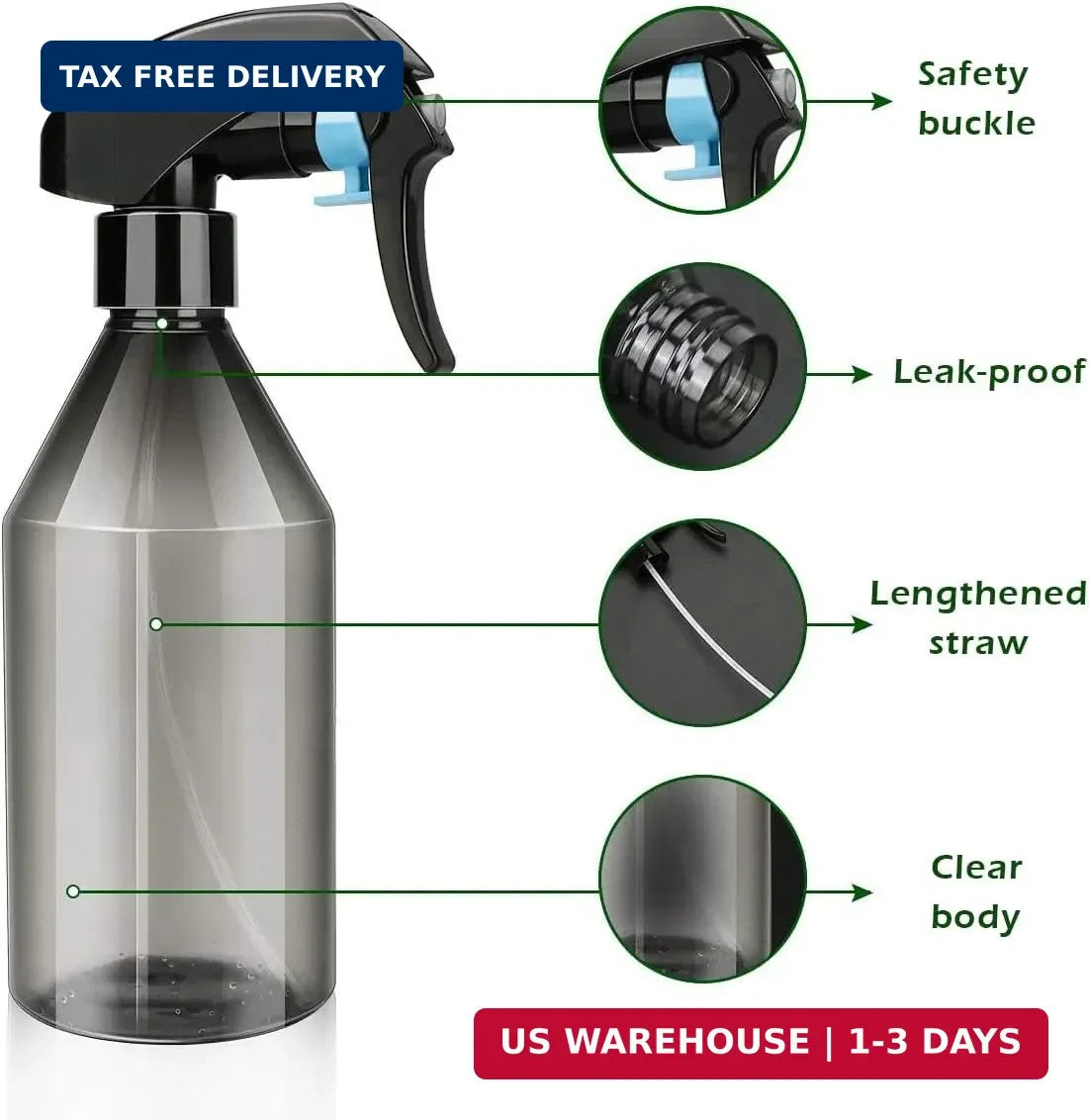 Plant Mist Spray Bottle with Fine Mist Nozzle - 10oz Eco-Friendly Gardening Spray