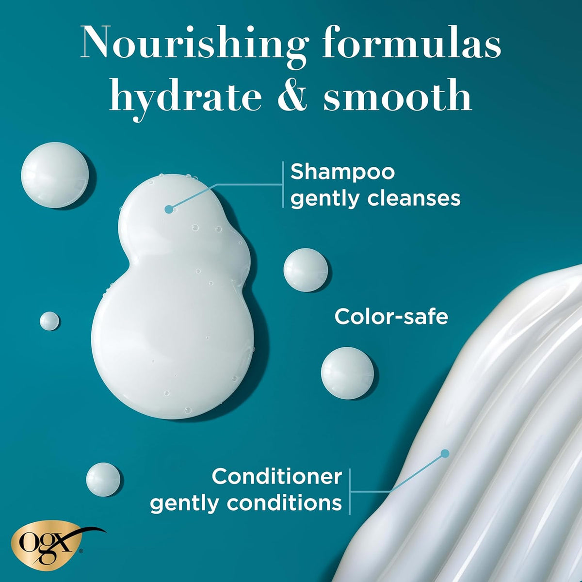 Nourishing Coconut Milk Shampoo & Conditioner Set - Hydrating Hair Care, 2 x 25.4 Fl Oz