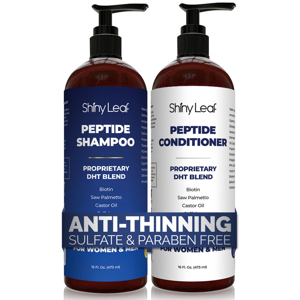 Anti-Thinning Peptide Shampoo & Conditioner Set with Biotin & Caffeine for Thicker Hair