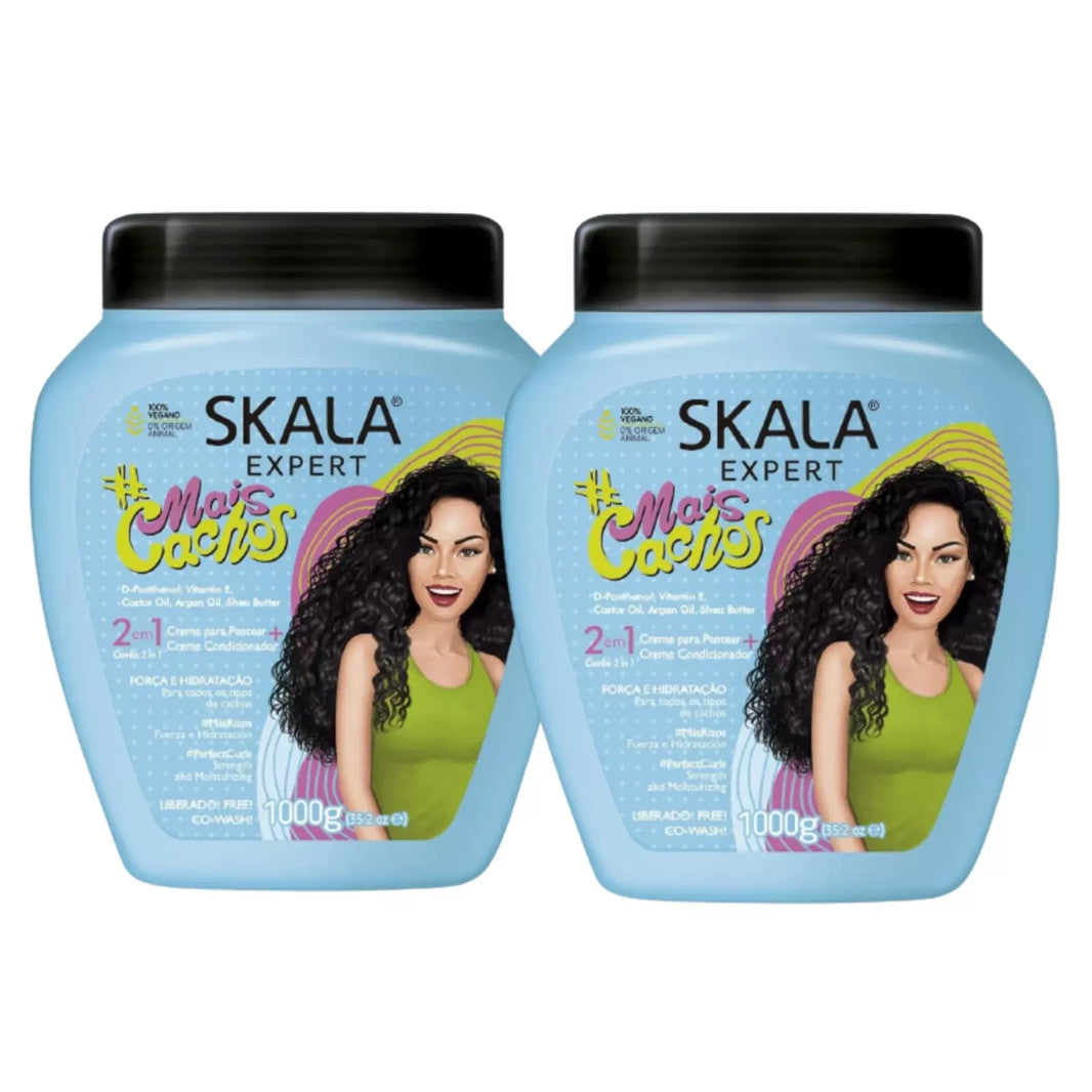 2 Pack Skala Hair Type 3ABC Extra Large 2-in-1 Conditioning & Cream to Comb for Curly Hair