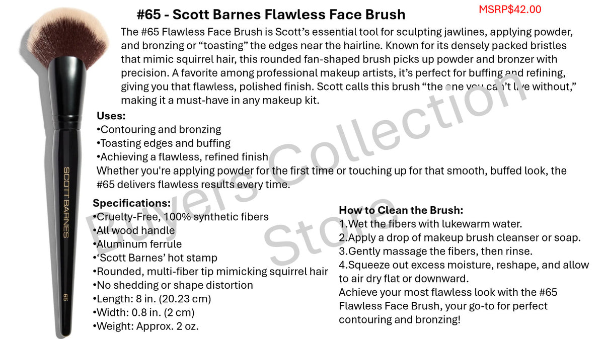 Scott Barnes Flawless Face Brush #65 – New In Box, Authentic