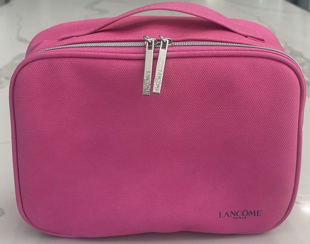 Set of 2 Pink Cosmetic & Toiletry Bags with Zipper Closures