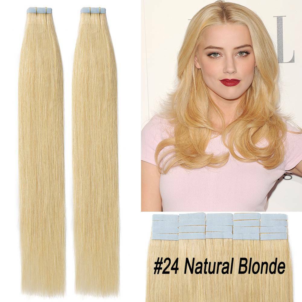 100% Human Hair Tape-In Extensions Full Head Body Wave & Straight Styles