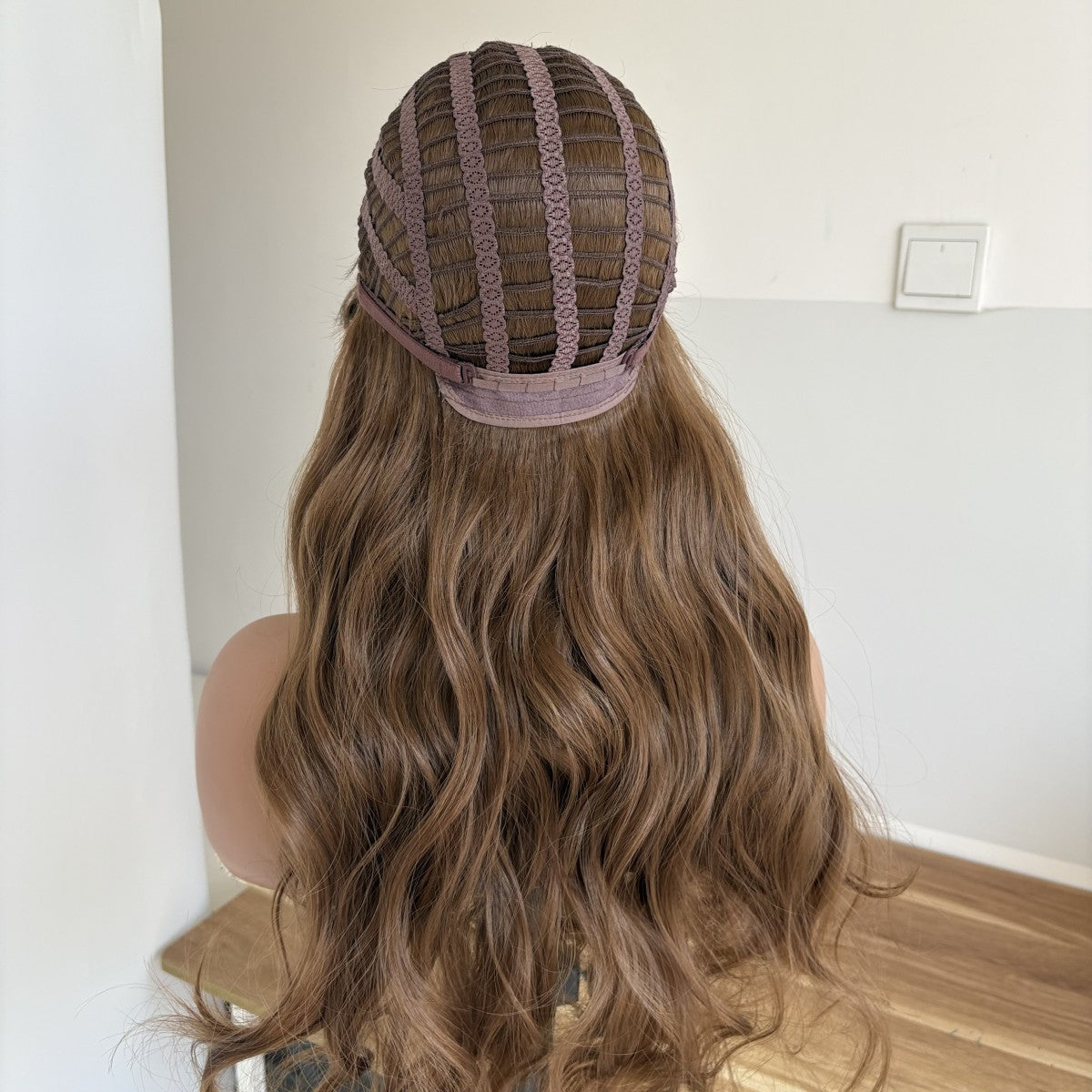 Long Wavy Cosplay Wig with Bangs - Medium Brown Synthetic Hair