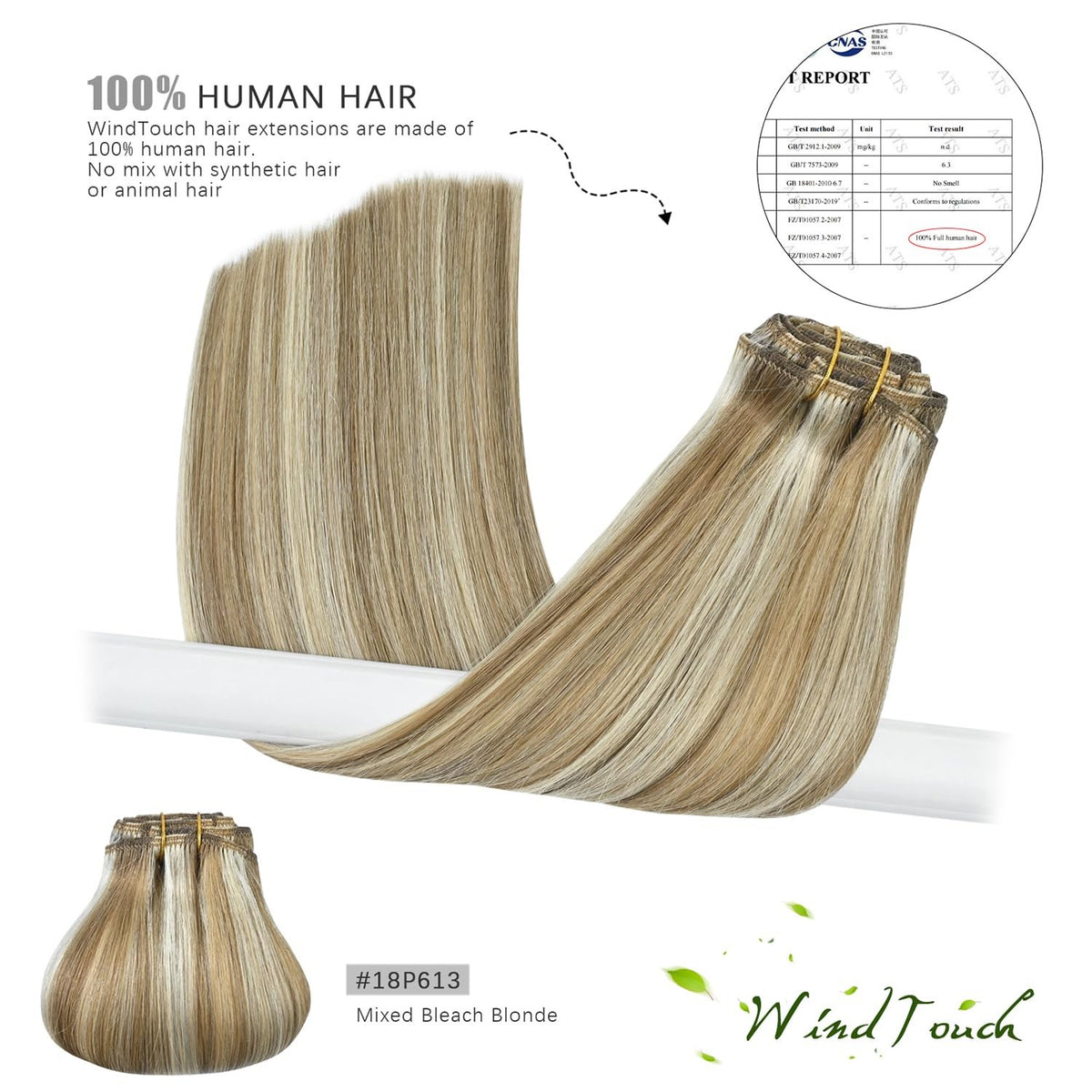 Clip-In Hair Extensions 15 Inch Real Human Hair Balayage Blonde 7PCS