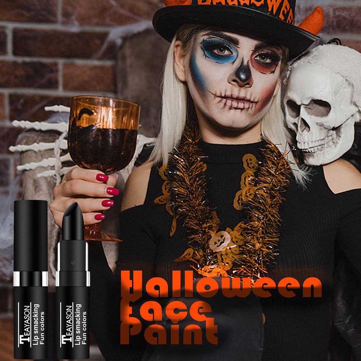 Long-Lasting Matte Lipstick with Gothic & Halloween Colors - Non-Stick Lip Gloss