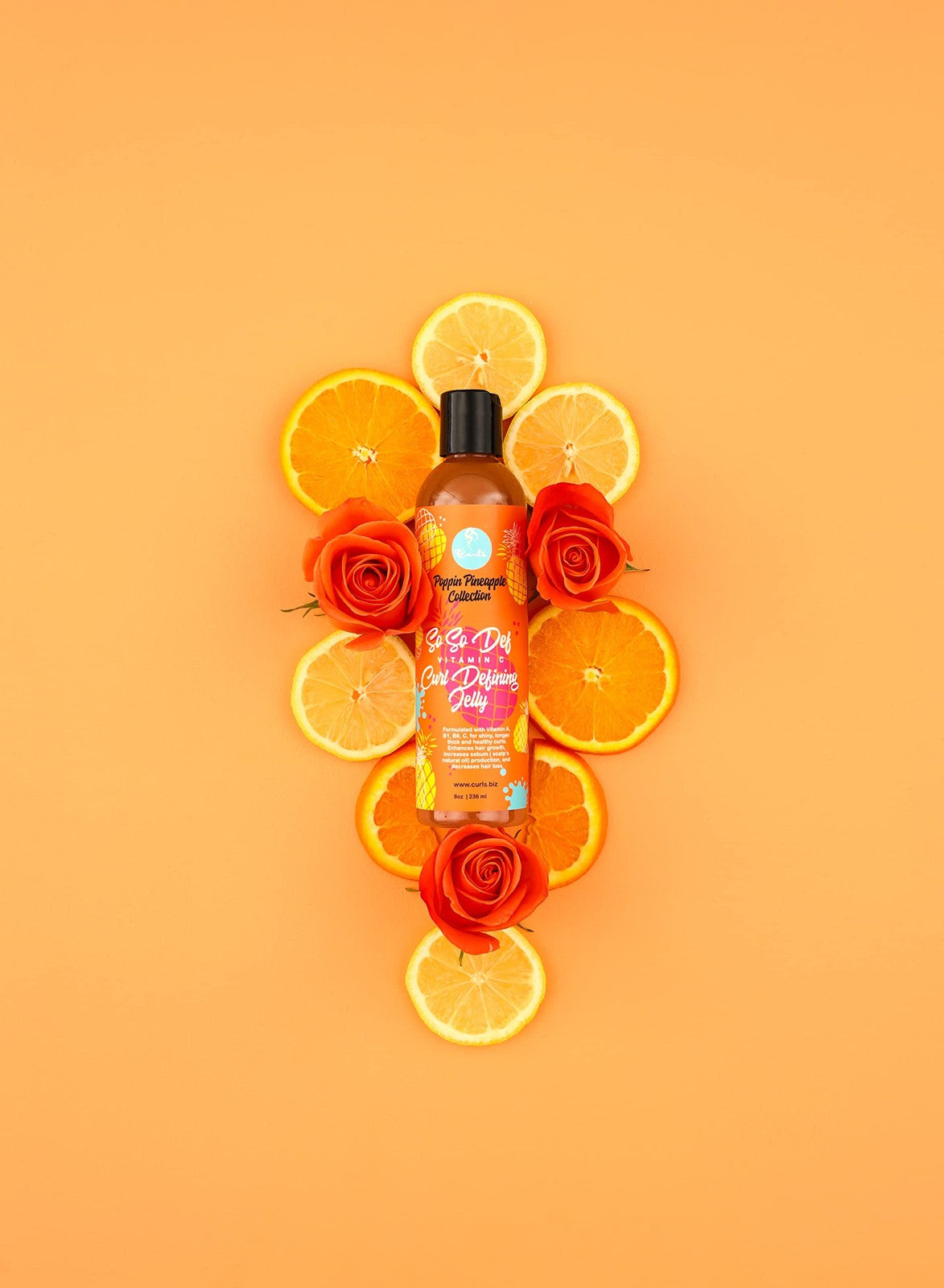 Vitamin C Curl Defining Jelly for Curly Hair - Frizz-Free Styling, 8 Fl Oz