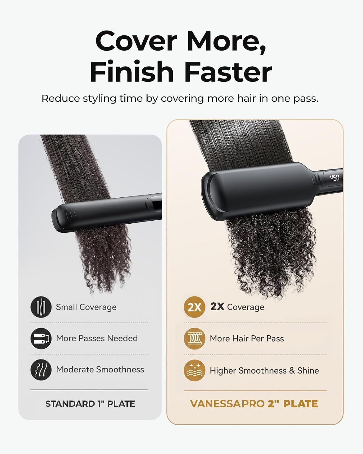 Titanium Flat Iron for Thick Hair - 2 Inch Salon-Style Hair Straightener