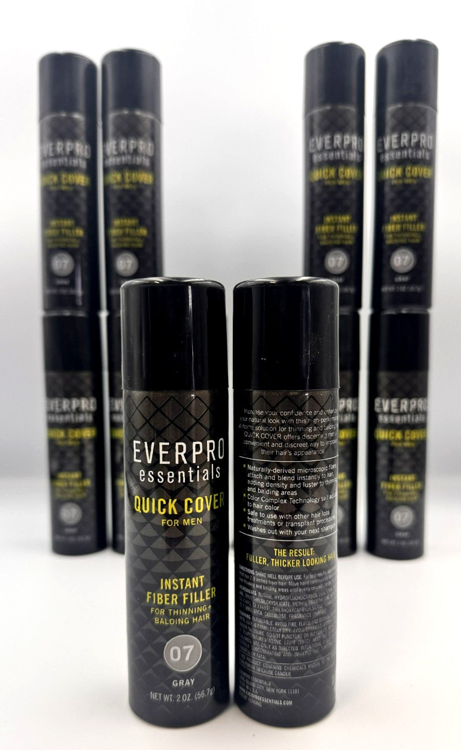 Men's Thinning Hair Cover Spray & Filler - Grey 2 oz, 12 Pack