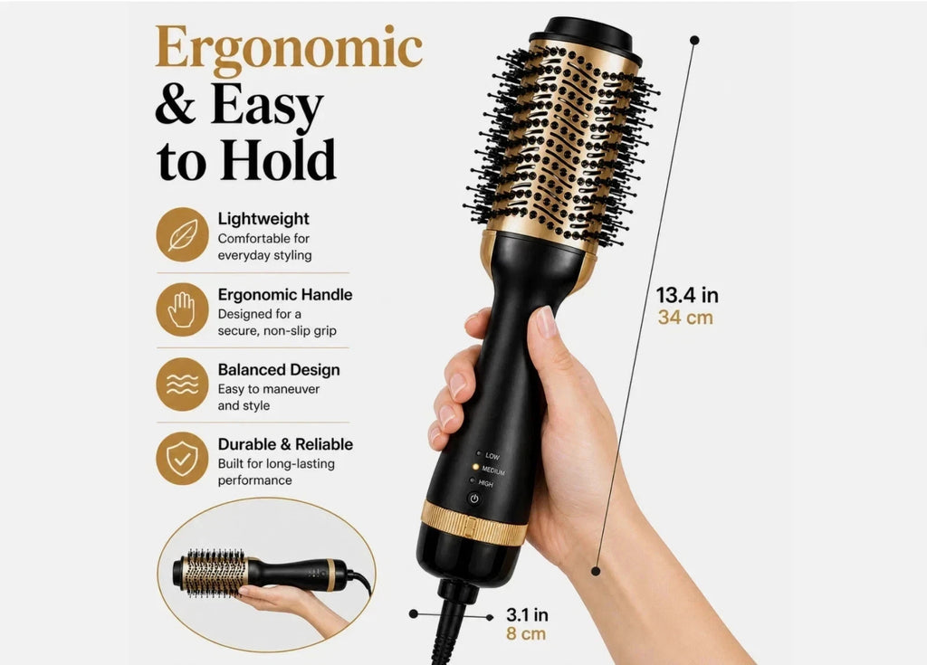 4-in-1 Hair Dryer Brush Volumizer Ionic Ceramic Styling Tool