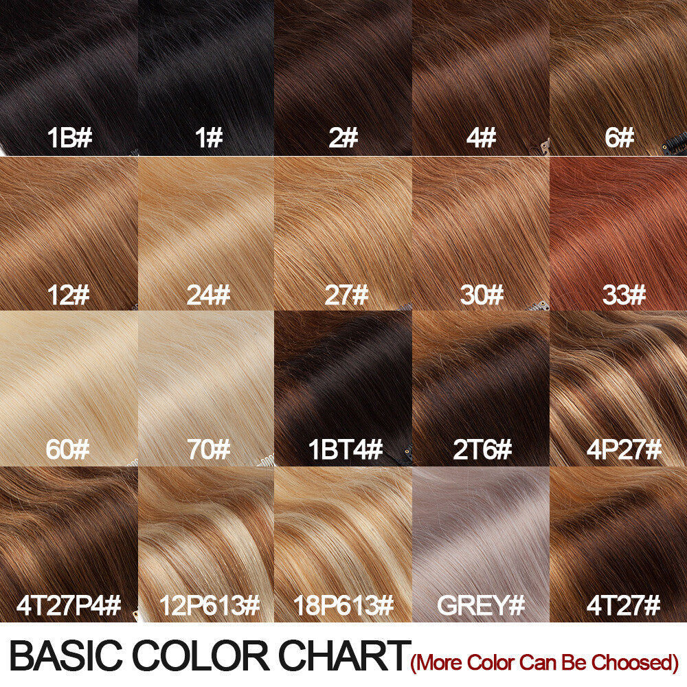 Clip-In Hair Extensions Full Head Remy Human Hair Balayage & Ombre