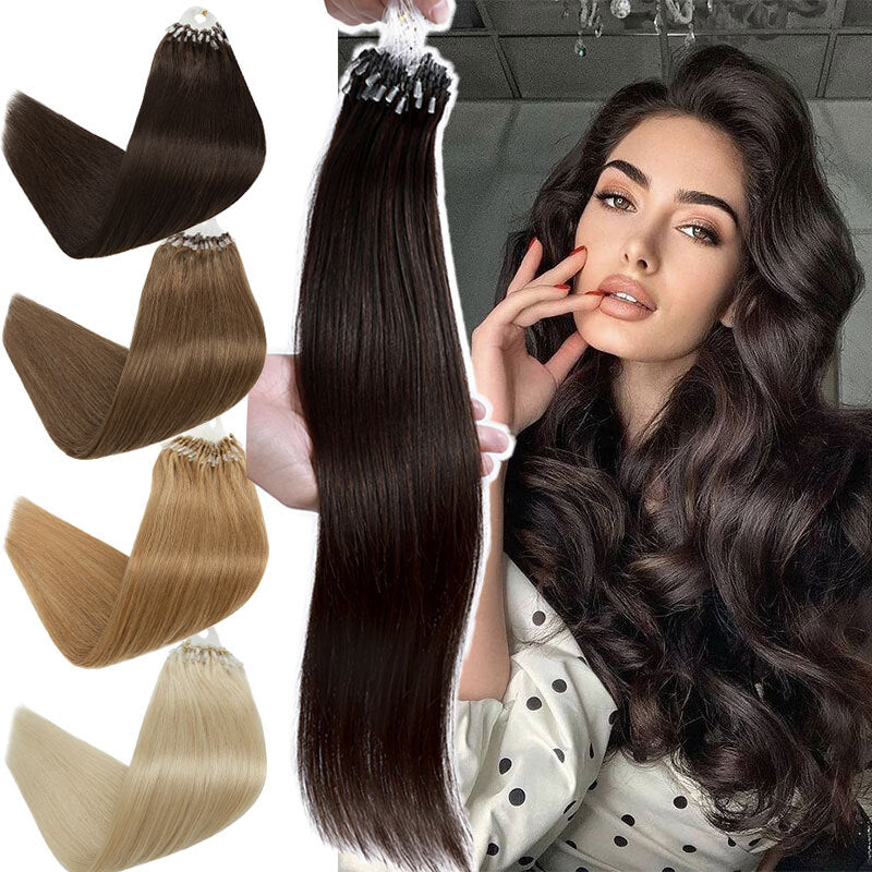 Micro Loop Hair Extensions 300PCS - Remy Human Hair for Natural Look