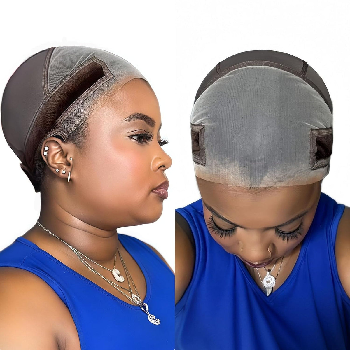 Large Transparent Lace Wig Grip Cap for Glueless Wigs, Adjustable Non-Slip Band