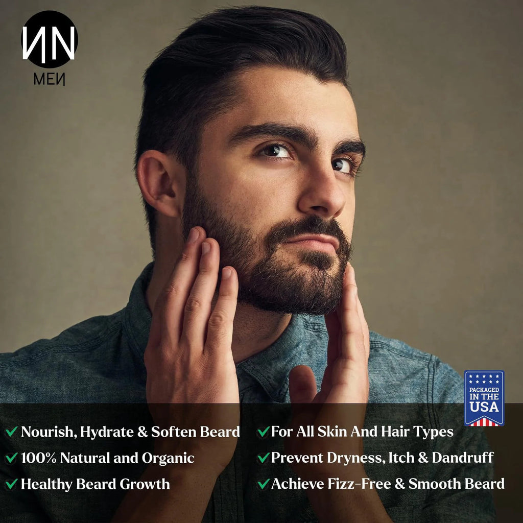 Organic Jojoba Beard Care Gift Set with Conditioner & Beard Oil for Men