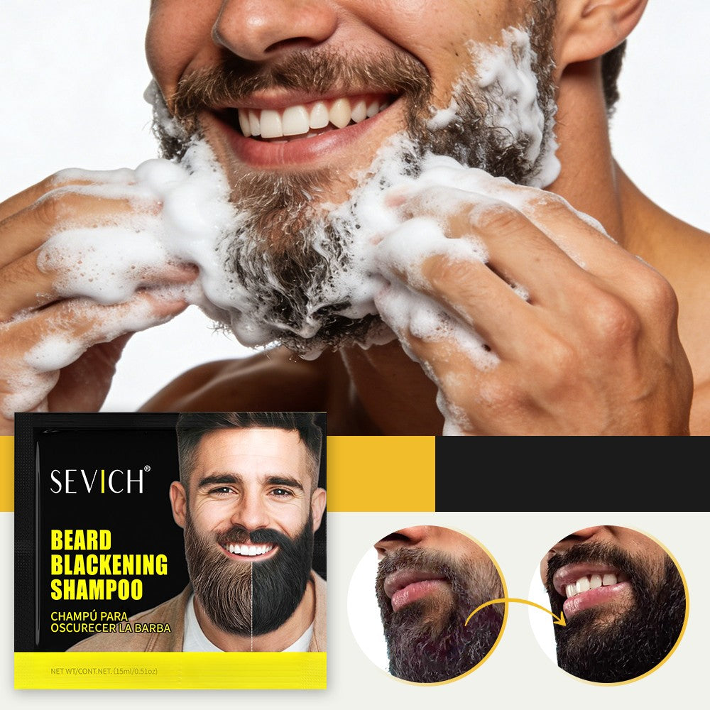 Natural Black Beard Dye Shampoo - Grey Coverage, Ammonia-Free, 10/20/30/50pcs